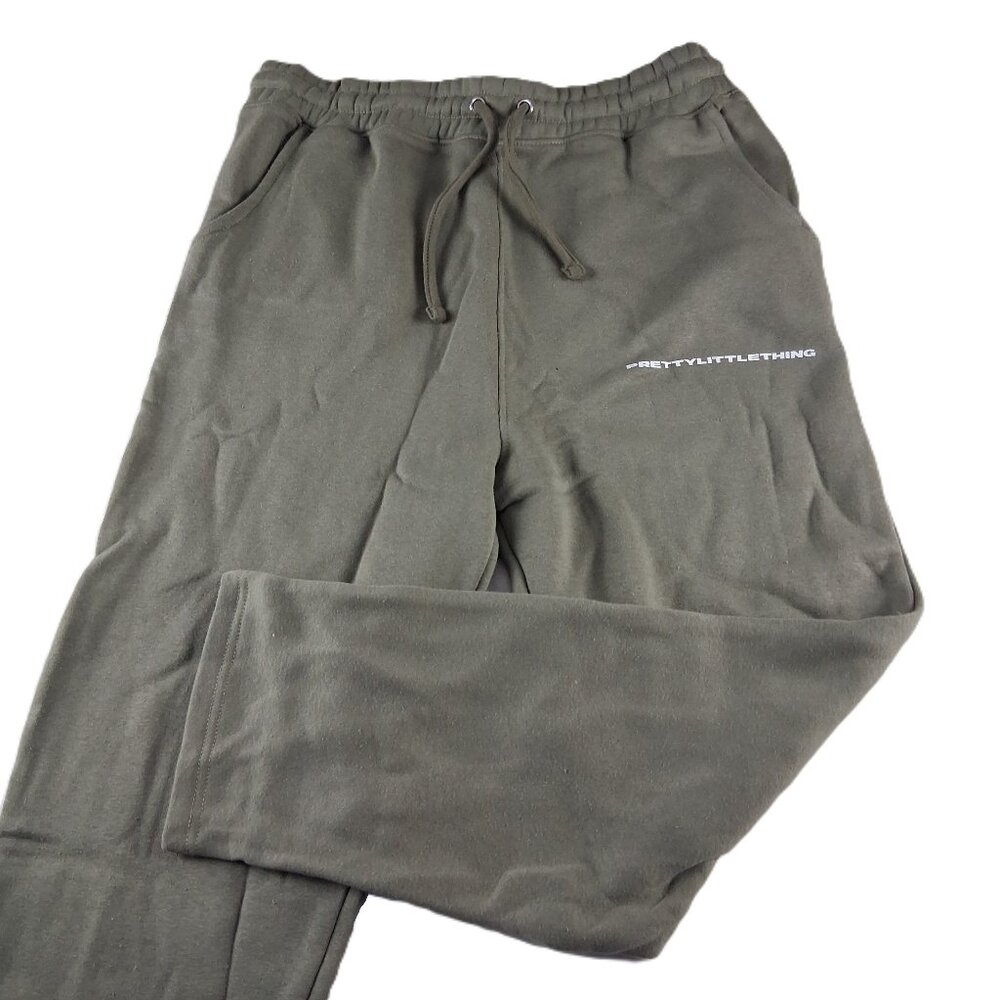 PrettyLittleThing Straight Leg Joggers Sweatpants Women's Medium Khaki Green